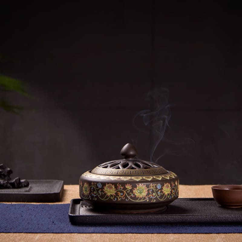Encensoir - brule encens avec couvercle pour la fumigation avec charbon,  brûleur d'encens H9cm | Articles Religieux Junker
