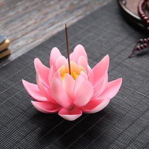 Porte encens lotus rose