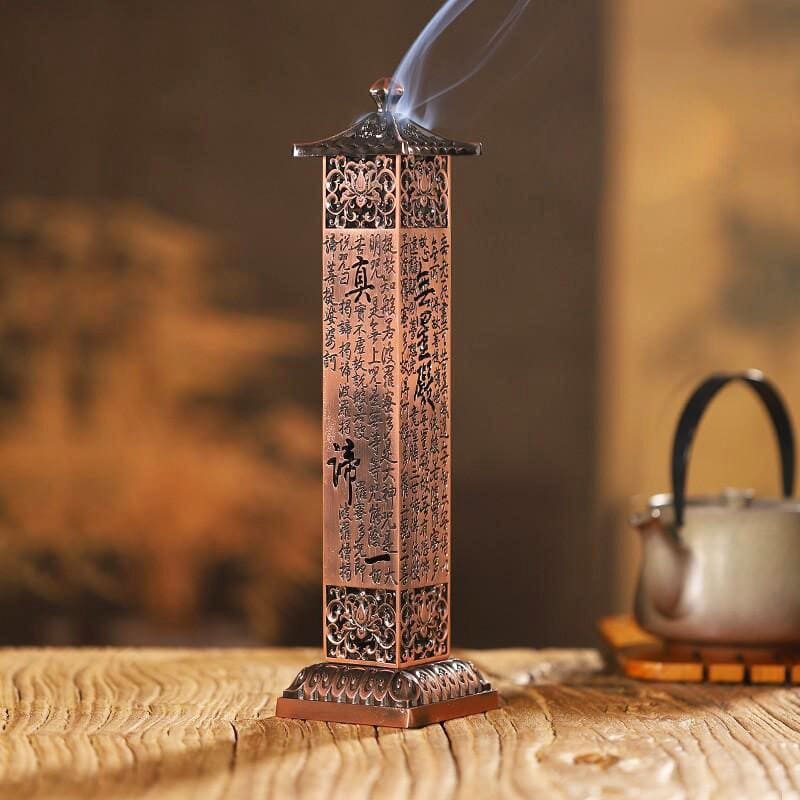 Porte encens japonais - Métal cuivré - Brûleur encens décoratif